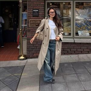 MANGO Tan Trench Coat XS